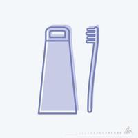 Vektorgrafik von - Zahnbürste und Zahnpasta - Blue Twins Style vektor