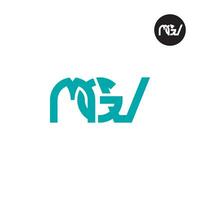 brev mgv monogram logotyp design vektor