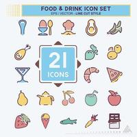 Icon Set Essen und Trinken - Linienschnitt-Stil vektor