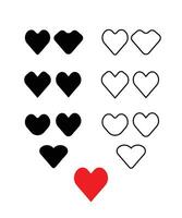 uppsättning av hjärta form hjärta vektor ikoner. vektor uppsättning hjärta form. hjärtans dag.
