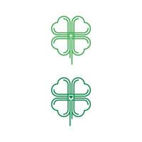 grön klöver blad ikon mall vektor