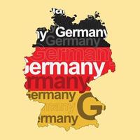 Deutschlandflagge gedruckt auf Deutschlandkarte vektor
