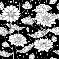 Lotus Blume und Blume nahtlos Muster Design vektor