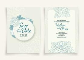 Hochzeit Einladung Karte Vorlage mit Blumen- Dekoration vektor