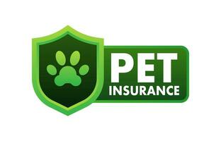 sällskapsdjur försäkring ikon med en skydda med en hund Tass. husdjur och djur- försäkring politik. medicinsk vård och veterinär klinik. vektor stock illustration