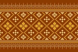 Orange Jahrgänge Kreuz Stich traditionell ethnisch Muster Paisley Blume Ikat Hintergrund abstrakt aztekisch afrikanisch indonesisch indisch nahtlos Muster zum Stoff drucken Stoff Kleid Teppich Vorhänge und Sarong vektor