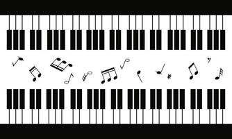Klavier mit Musiknotenhintergrund vektor