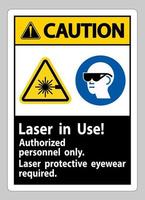 varningstecken laser används endast auktoriserad personal laser skydd vektor