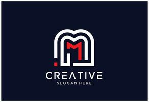 m Logo Monogramm Design vektor