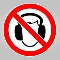 krävs inte hörselskydd, ta ut hörlurarna vektor