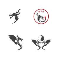 Drachen Silhouette Symbol Symbol Vektor Illustration