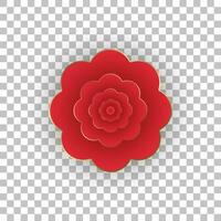 vektor röd kinesisk blomma transparent, röd papper skära blomma för Lycklig kinesisk ny år bakgrund vektor, illustration, Begagnade för kinesisk mönster, baner, hemsida.