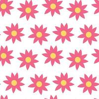 funky Rosa y2k Blumen- nahtlos Muster. Gekritzel retro Illustration Hintergrund. vektor