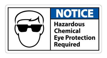 gefährlicher chemischer Augenschutz erforderlich Symbol Zeichen Isolat auf weißem Hintergrund vektor