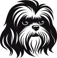 Silhouette Charakter shih tzu Hund, süß Logo. vektor