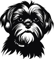 Silhouette Charakter shih tzu Hund, süß Logo. vektor