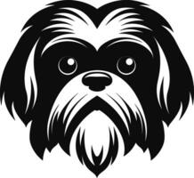 silhuett karaktär shih tzu hund, söt logotyp. vektor