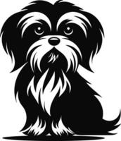 Silhouette Charakter shih tzu Hund, süß Logo. vektor