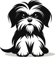 Silhouette Charakter shih tzu Hund, süß Logo. vektor