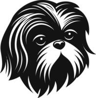 Silhouette Charakter shih tzu Hund, süß Logo. vektor