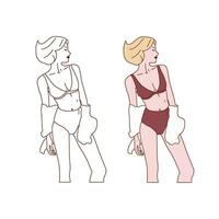 weiblich Körper im Badeanzug Vektor Illustration.