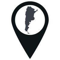 svart pekare eller stift plats med argentina Karta inuti. Karta av argentina vektor