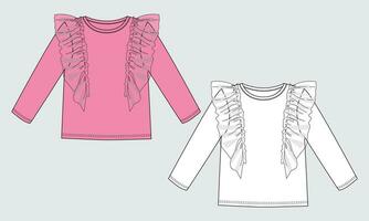 bebis flickor klänning design vektor illustration vit och rosa Färg mall