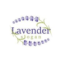 Lavendel Logo elegant lila Blume Pflanze Illustration Blumen- Ornament Design vektor