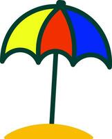 Strand Regenschirm Karikatur Vektor Illustration