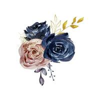 Blumen Strauß mit Aquarell Rosen, elegant Blumen- vektor