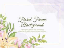 bröllopsbanner bakgrund med blommig och bladvektordesign vektor