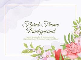 bröllopsbanner bakgrund med blommig och bladvektordesign vektor