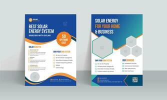 grön energi flygblad mallar och sol- panel företag affisch layout design vektor