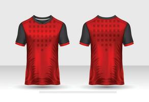 t-shirt-sport-design-vorlage, fußballtrikot-modell für fußballverein. Einheitliche Vorder- und Rückansicht. vektor