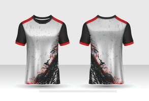 T-Shirt Sport Jersey Design Vorlage mit geometrisch Linie Hintergrund. Sport Uniform im Vorderseite Sicht. Hemd spotten oben zum Sport Verein. Vektor Illustration