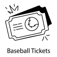 modisch Baseball Tickets vektor