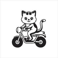Tier Gliederung zum süß Katze auf ein Motorrad Vektor