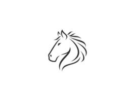 Pferd Kopf Gliederung Logo Vektor Symbol Illustration, Logo Vorlage