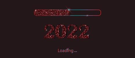 Neujahrsbanner 2022. Neujahrs-Download, glänzende Glitzerfiguren. minimalistisches Vektorplakat. vektor
