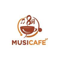 visuellt övertygande logotyp för en musik tema Kafé som heter musi Kafé vektor