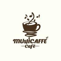 visuell zwingend Logo zum ein Musik- thematisch Cafe genannt Musik Cafe vektor