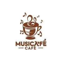 visuellt övertygande logotyp för en musik tema Kafé som heter musi Kafé vektor