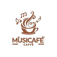 visuell zwingend Logo zum ein Musik- thematisch Cafe genannt Musik Cafe vektor