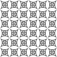 Vektor geometrisch schwarz Blumen- Muster im das bilden von ein Original Gitter auf ein Weiß Hintergrund