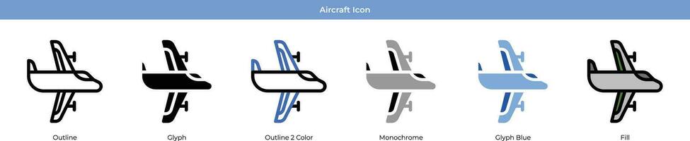 Flugzeug Symbol einstellen Vektor