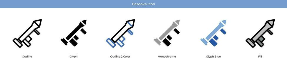 Bazooka Symbol einstellen Vektor