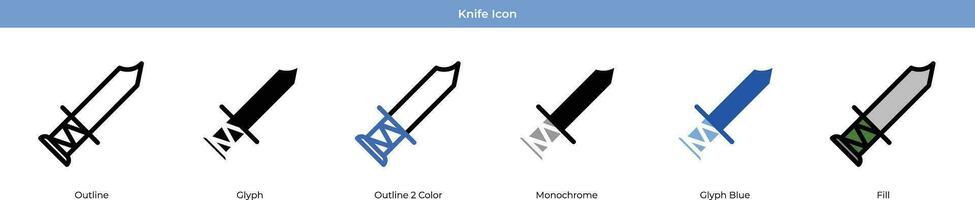 kniv ikon uppsättning vektor