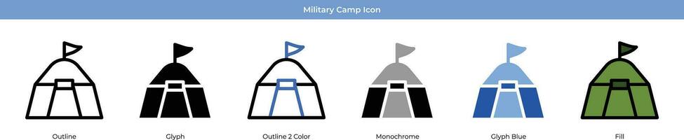 Militär- Lager Symbol einstellen Vektor