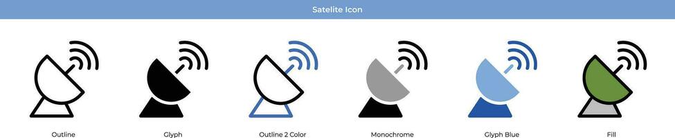 Satellit Symbol einstellen Vektor