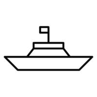 fartyg båt ikon eller logotyp illustration översikt svart stil vektor